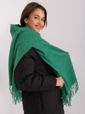 Dark Green Knitted Scarf with Fringes