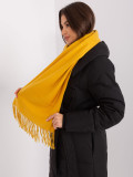 Wide Dark Yellow Scarf with Fringes