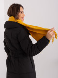 Wide Dark Yellow Scarf with Fringes