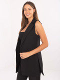 Long black elegant vest with lining