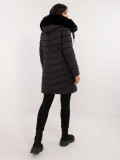 Black Quilted Winter Jacket with Hood