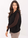 Black Knitted Vest with Pockets