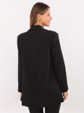 Elegant black blazer with lining and brooch