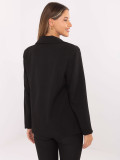 Elegant black blazer with brooch and lining