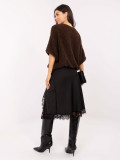 Elegant black midi skirt with lace