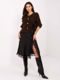 Elegant black midi skirt with lace
