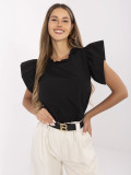 Elegant Black Blouse with Ruffles