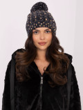 Elegant Black Beanie with Application