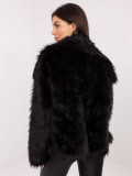 Elegant black faux fur jacket without hood