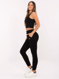 Black ribbed cotton sweatpants