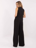 Elegant black palazzo trousers with stripes