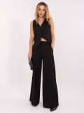 Elegant black palazzo trousers with stripes