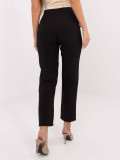 Elegant black cigarette trousers with high waist and chain detail
