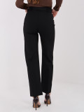 Elegant black straight-leg trousers with high waist and belt