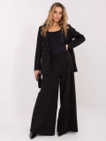 Elegant black palazzo trousers with stripes
