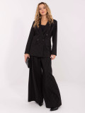 Elegant black palazzo trousers with stripes