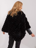 Black poncho with lining and short sleeves