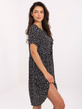 Black Flared Dress with Dots