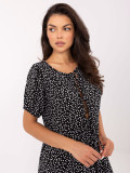 Black Flared Dress with Dots