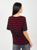 Multicolored striped T-shirt with short sleeves