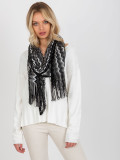 Black Women's Patterned Scarf with Shiny Thread
