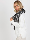 Black Women's Patterned Scarf with Shiny Thread