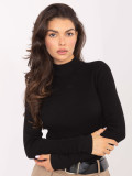 Black Ribbed Turtleneck