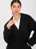 Women's Elegant Black Cashmere Transitional Coat