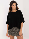 Elegant black pullover with 3/4 sleeves