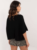 Elegant black pullover with 3/4 sleeves