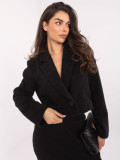 Short elegant black coat with lining