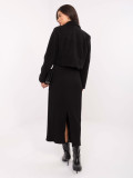Short elegant black coat with lining