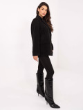 Elegant black transitional coat with lining