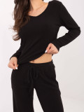 Black Ribbed V-Neck Sweater
