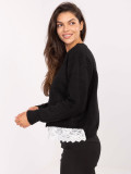 Elegant Black Sweater with Lace