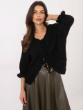 Stylish Black Sweater with 3/4 Sleeves