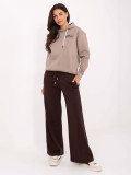 Women's dark brown sweatpants with side pockets