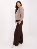 Women's dark brown sweatpants with side pockets