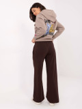 Women's dark brown sweatpants with side pockets