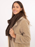 Women's dark brown scarf in soft polyester