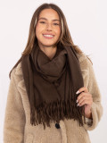 Women's dark brown scarf in soft polyester
