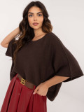 Elegant brown sweater with 3/4 sleeves