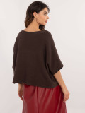 Elegant brown sweater with 3/4 sleeves