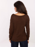 Elegant brown sweater with round neckline