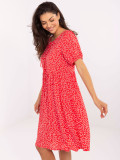 Flared Red Dress with Dots