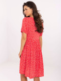 Flared Red Dress with Dots
