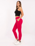 Red women's ribbed cotton sweatpants