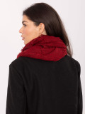 Red herringbone scarf with fringes