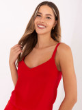 Stylish Red V-Neck Top
