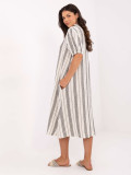 Oversize Dress with V Neckline in Black and White